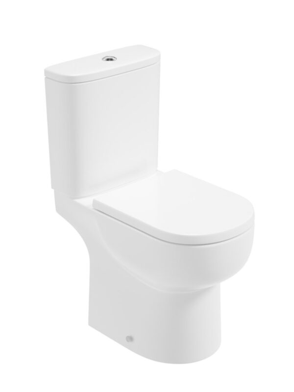 VIA Open Back Close Coupled Comfort Height WC with Delta Soft Close Seat