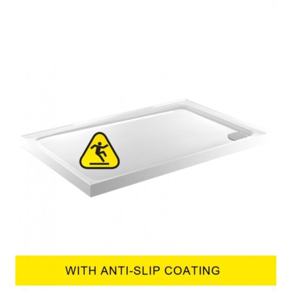 KRISTAL LOW PROFILE 900x800 Rectangle 4 Up Stand Shower Tray Anti Slip with FREE shower waste