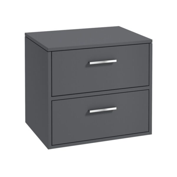 FINLAND 60cm Unit with Counter Top Chrome Handle Matt Midnight Grey