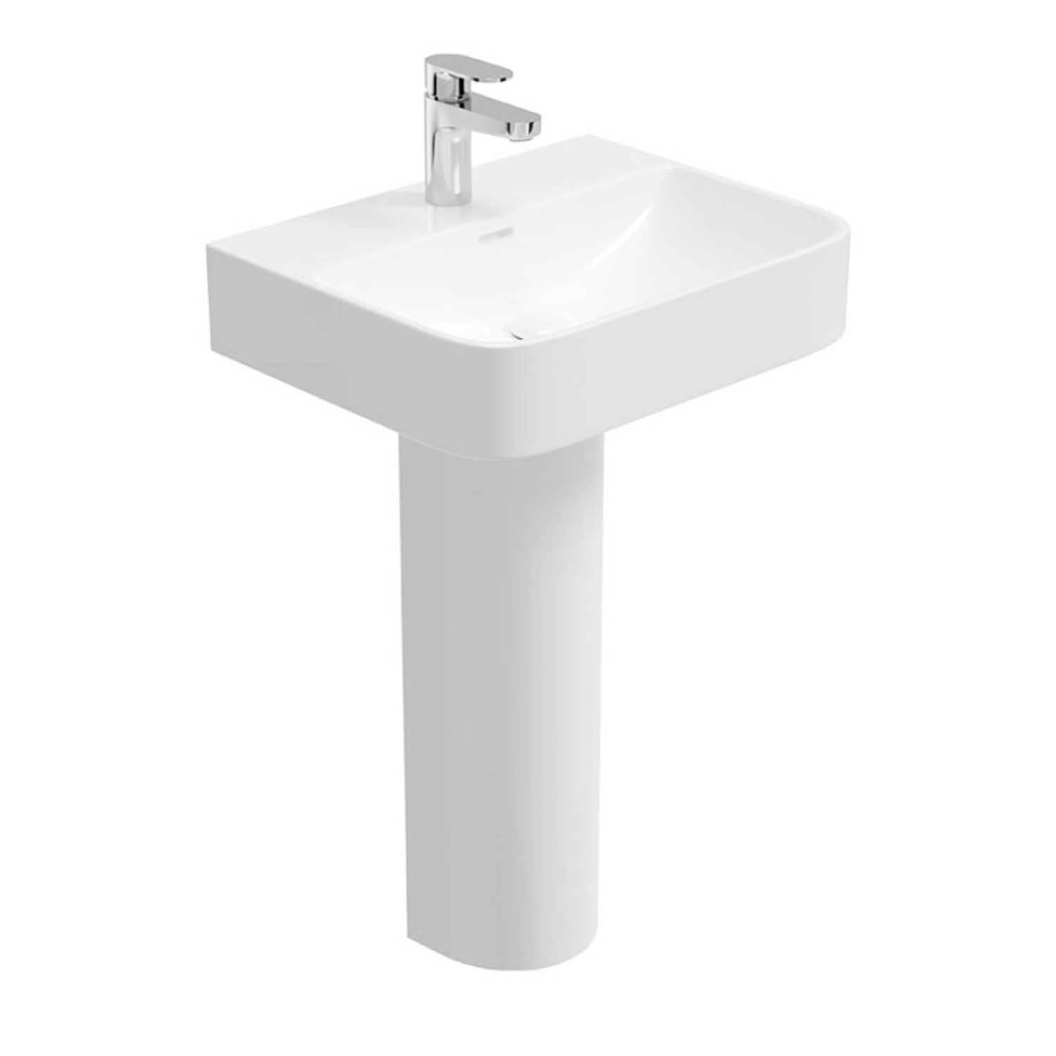 HORIZON 50cm 1th Square Basin & Full Pedestal - PIVO BATHROOMS