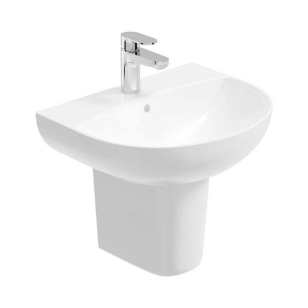 HORIZON 55cm 1th Round Basin & Semi Pedestal