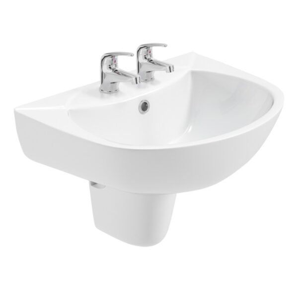 STRATA 55cm Basin & Semi Pedestal 2TH