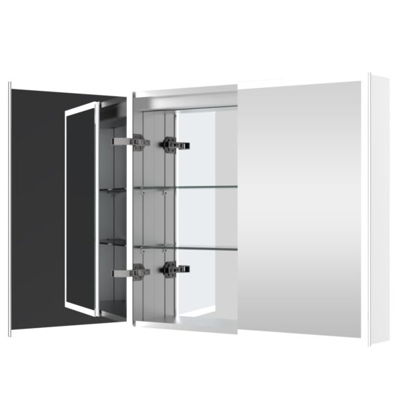 CUBO LED Double Door Mirror Cabinet 700 x 800mm - Image 2